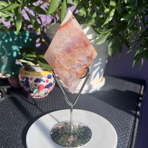 Amethyst and Crazy Lace Agate Mix Diamond with Zodiac Stand (#2) - Picture 5 of 12